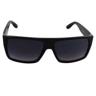Retro Sonnenbrille - Rectangular striped - schwarz & weiss