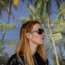 Retro Sonnenbrille - Rectangular striped - schwarz & weiss