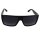 Retro Sonnenbrille - Rectangular striped - schwarz & weiss