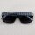 Retro Sonnenbrille - Rectangular striped - schwarz & weiss