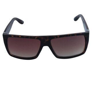 Retro Sonnenbrille - Rectangular striped - braun und gold
