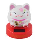 Wackelfigur Solar - dicke Katze grinsend - weiß
