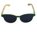 80er Retro Sonnenbrille zweifarbig - grün & gelb