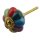 Möbelknauf aus Keramik Shabby Chic Rosette - vierfarbig - grün-blau-rot-lila