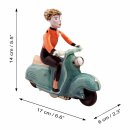 Blechspielzeug - Scooter Girl - Mädchen auf Motorroller - Roller - grün