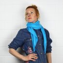Cotton Scarf - turquoise - squared kerchief