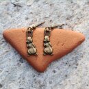 Earrings - rabbits - old gold