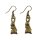 Earrings - rabbits - old gold