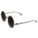 Runde Retro Sonnenbrille - gold und weiß