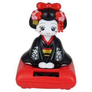 Wackelfigur Solar - Geisha sitzend - schwarz