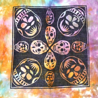 Stofftasche - Afrikanische Masken-Totenköpfe - Batik - Stoffbeutel