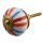 Möbelknauf aus Keramik Shabby Chic - Streifen - orange-rot-blau