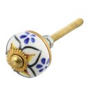 Möbelknauf aus Keramik Shabby Chic klein - Blume -...