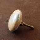 Ceramic door knob shabby chic flat - marbled - white-yellow-grey