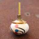 Ceramic door knob shabby chic - Flower 18 - red-blue-magenta