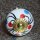 Ceramic door knob shabby chic - Flower 18 - red-blue-magenta