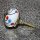 Ceramic door knob shabby chic - Flower 18 - red-blue-magenta