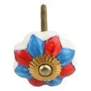 Möbelknauf aus Keramik Shabby Chic Rosette -...
