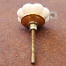 Ceramic door knob shabby chic Rosette - bicolor - red-blue