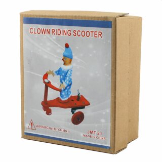 Blechspielzeug - Clown auf Motorroller - Scooter - Roller aus Blech
