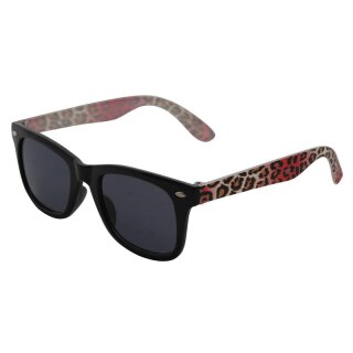 Freak Scene Kinder Sonnenbrille - Bügel mit Leopardmuster - rötlich