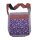 Shopping bag - Pattern of Flowers purple-grey-redbrown 02 - Sling bag