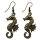 Earrings - sea horses - old gold