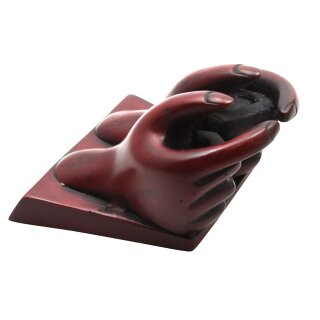 Visitenkartenhalter Hände - Visitenkarten-Hand - 7cm - bordeauxrot