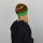 Woolen hat with coloured threads - short - green - red - yellow - black - Knit cap
