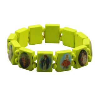 Wooden Wristband - Christian Religion - yellow