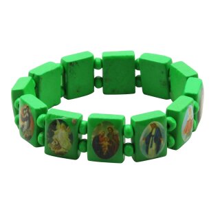 Wooden Wristband - Christian Religion - green