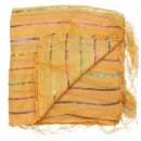 Cotton Scarf - yellow - mandarin Lurex multicolour - squared kerchief