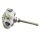 Ceramic door knob shabby chic Rosette - Flower - blue-orange-green - silver