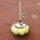 Ceramic door knob shabby chic Rosette - unicolour - green - silver