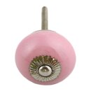 Möbelknauf aus Keramik Shabby Chic rund - einfarbig...