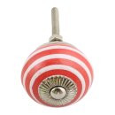 Möbelknauf aus Keramik Shabby Chic - Streifen -...