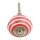 Ceramic door knob shabby chic - Stripes - red-white - silver