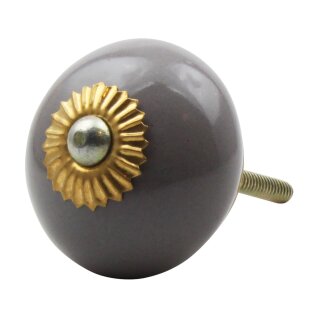 Ceramic door knob shabby chic - unicolour - grey