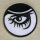 Aufnäher - Clockwork - Auge weiß-schwarz 7,5 cm - Sticker