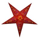 Papierstern - Weihnachtsstern - Stern 5zackig rot-bunt...
