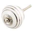 Möbelknauf aus Keramik Shabby Chic - Streifen -...