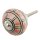Ceramic door knob shabby chic - Stripes- white - red - silver