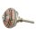 Ceramic door knob shabby chic - Stripes- white - red - silver