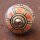 Ceramic door knob shabby chic - Stripes- white - red - silver