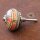 Ceramic door knob shabby chic - Stripes- white - red - silver