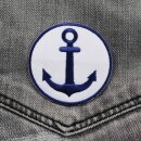 Aufnäher - Anker - rund weiß-blau 8cm - Patch