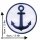 Patch - Anchor - round white-blue 8 cm