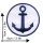 Aufnäher - Anker - rund weiß-blau 8cm - Patch